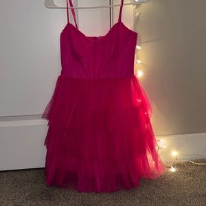 pink tulle hoco dress from lulus